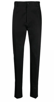 Dolce & Gabbana Zwarte hoog getailleerde pantalons Dolce & Gabbana , Black , Heren - Xl,L