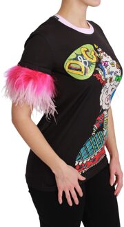 Dolce & Gabbana Zwarte JAAR VAN DE VARKEN Top Katoenen T-shirt Veelkleurig - S