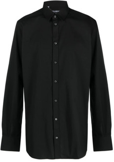 Dolce & Gabbana Zwarte Katoenmix Overhemd met Lange Mouwen Dolce & Gabbana , Black , Heren - Xl,L,M,3Xl