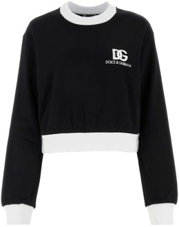 Dolce & Gabbana Zwarte katoenmix sweatshirt Dolce & Gabbana , Black , Dames - Xs,2Xs