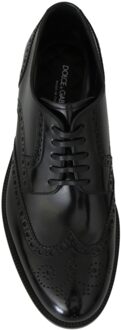 Dolce & Gabbana Zwarte Leren Derby Formele Brogueschoenen