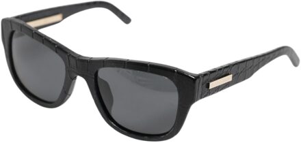 Dolce & Gabbana Zwarte Leren Montuur DG4177 Tinted Lens Zonnebril