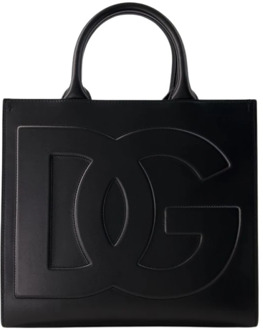 Dolce & Gabbana Zwarte Leren Shopper Tas Dolce & Gabbana , Black , Dames - ONE Size