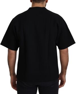 Dolce & Gabbana Zwarte Logo Katoenen Crewneck Heren T-shirt