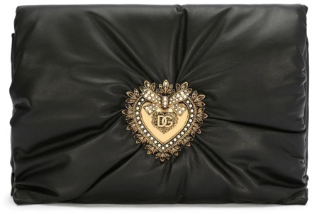 Dolce & Gabbana Zwarte Logo-Plaque Crossbody Tas Dolce & Gabbana , Black , Dames - ONE Size