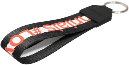 Dolce & Gabbana Zwarte Logo Polyester Zilver Messing Houder Sleutelhanger Sleutelhanger - maat Veelkleurig