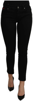 Dolce & Gabbana Zwarte Mid Waist Slim Denim Stretch Jeans Dolce & Gabbana , Black , Dames - 2XS