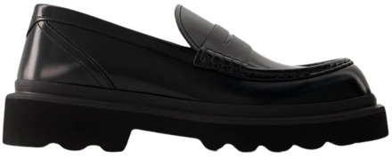 Dolce & Gabbana Zwarte Penny-Slot Loafers van Lakleer Dolce & Gabbana , Black , Heren - 42 Eu,43 Eu,40 Eu,41 EU