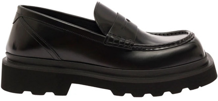 Dolce & Gabbana Zwarte platte schoenen met vierkanteeus Dolce & Gabbana , Black , Heren - 43 Eu,40 Eu,42 Eu,41 EU