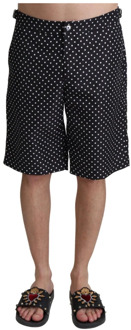 Dolce & Gabbana Zwarte Polka Dot Strandkleding Shorts Zwemkleding Dolce & Gabbana , Black , Heren