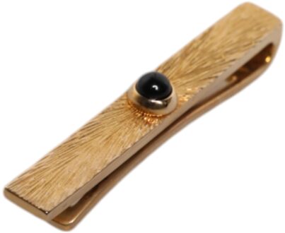 Dolce & Gabbana Zwarte Saffier Gouden Kleur Messing Stropdasclip Bar - maat