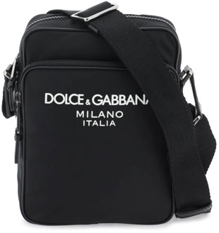 Dolce & Gabbana Zwarte Schoudertas met Ritsvak Dolce & Gabbana , Black , Heren - ONE Size