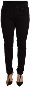 Dolce & Gabbana Zwarte Slim Fit Denim Stretch Jeans Dolce & Gabbana , Black , Dames - XS