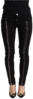 Dolce & Gabbana Zwarte Slim Fit Jeans met Lage Taille Dolce & Gabbana , Black , Dames - 2XS