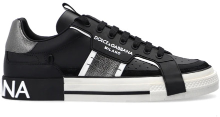 Dolce & Gabbana Zwarte Sneakers met Witte Rubberen Zool Dolce & Gabbana , Black , Heren - 39 Eu,42 1/2 Eu,41 1/2 Eu,40 1/2 Eu,39 1/2 EU