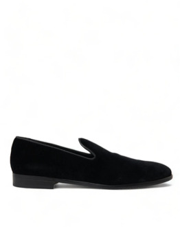 Dolce & Gabbana Zwarte Velvet Loafers voor Heren Dolce & Gabbana , Black , Heren - 41 EU