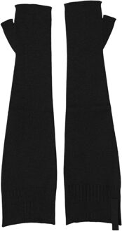 Dolce & Gabbana Zwarte Virgin Wol Gebreide Vingerloze Herenglovens - One Size