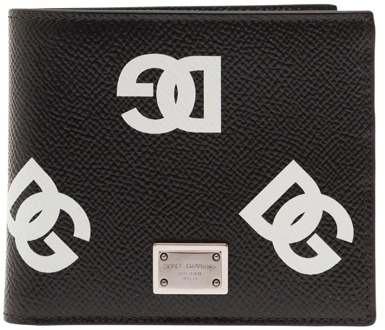 Dolce & Gabbana Zwarte Wallets met Logo DG Dolce & Gabbana , Black , Heren - ONE Size