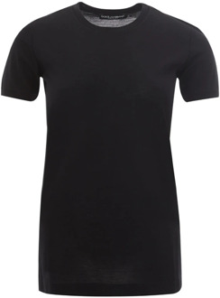 Dolce & Gabbana Zwarte Wol T-Shirt Dolce & Gabbana , Black , Dames - M,S