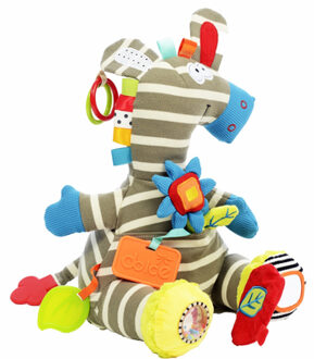 Dolce Toys speelgoed Classic activiteitenknuffel zebra Zeddy - 25 cm Multikleur