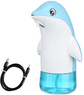Dolfijn Zeepdispenser Badkamer Kid Non-contact Schuimmiddel Kantoor Thuis Automatische Zeep Dispenser Machine Voor Keuken Zeep Set sleutelhanger blauw