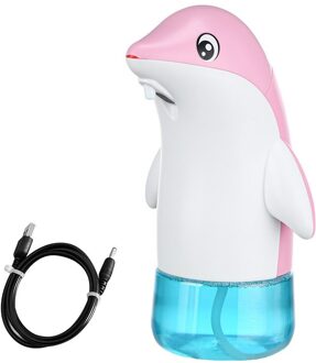 Dolfijn Zeepdispenser Badkamer Kid Non-contact Schuimmiddel Kantoor Thuis Automatische Zeep Dispenser Machine Voor Keuken Zeep Set sleutelhanger roze