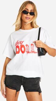 Dolly Oversized Graphic T-Shirt, White - L