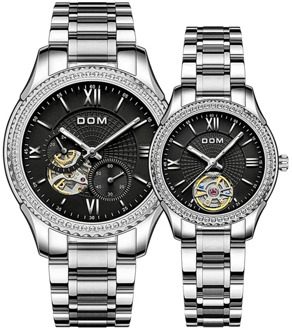 DOM Automatic mechanical watch couple watch waterproof sport stainless steel women's watch luminous men's watch business