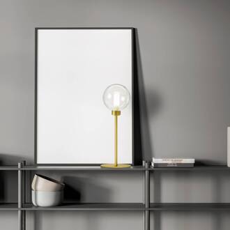 Dom tafellamp, 1-lamp, helder/goud, hoogte 48,5 cm, glas transparant, gesatineerd, geborsteld goud