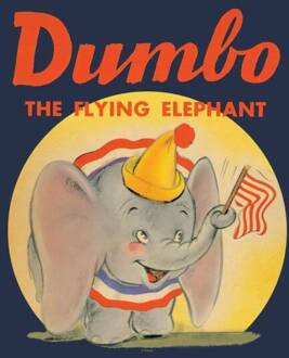 Dombo Flying Elephant Dames T-shirt - Navy - S Blauw