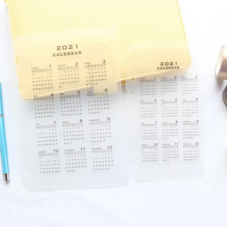 Domikee 2021 year caledar PP transparent index divider for 6 rings binder spiral planner notebooks office school stationery A5A6