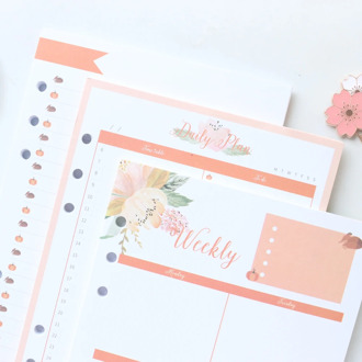 Domikee cute candy 6 holes filling inner paper sheets for binder spiral notebook stationery: daily weekly planner list A5A6