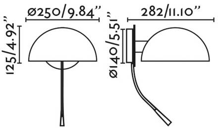 Dominica wandlamp, LED leeslamp, mat zwart, staal zwart mat