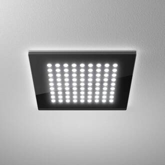 Domino Flat Square LED downlight, 21 x 21 cm, 18 W zwart