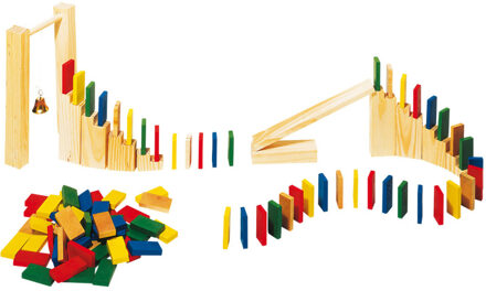 DOMINO-RALLYE in hout, 250-delig, dominosteentjes H4xB2cm, i