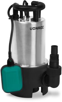 Dompelpomp RVS - Waterpomp - 1100W - 20000 l/h - Voor vuil- en schoonwater - Met vlotter