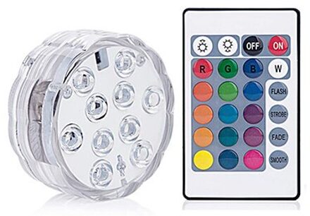 Dompelpompen Licht 10 Led Remote Controlled Rgb Battery Operated Onderwater Night Lamp Outdoor Vaas Kom Tuin Partij Decoratie