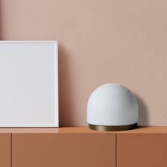 Domu tafellamp, Ø 20 cm, brons/wit, glas, GX53 wit, brons