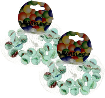 Don Juan 2 Netjes glazen gekleurde knikkers 42 stuks Multi