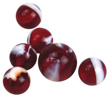 Don Juan Haan kleintje knikkers 42x stuks - buitenspeelgoed - knikkeren - rood mix - glas