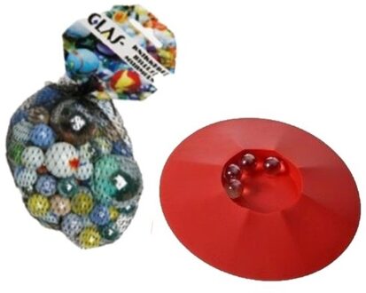 Don Juan Knikkerpot met 85 knikkers speelgoed set Rood