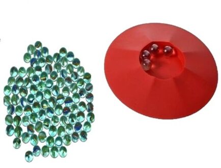 Don Juan Knikkerpot met 95 knikkers - speelgoed set - kunststof ern glas - knikkeren