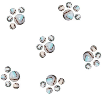 Don Juan Knikkers - 126x st - Witte Tijger kleintje met bonk - glas - speelgoed