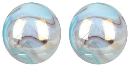 Don Juan Knikkers - 2x stuks - Witte tijger bollebust - 42 mm - speelgoed