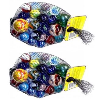 Don Juan knikkers bonken - 46x - 1 kilo - 4 verschillende formaten - knikkeren - buitenspeelgoed Multi