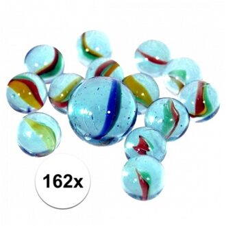 Don Juan Kr?ger speelgoed knikkers - 162x stuks - buitenspeelgoed - knikkeren - kinderen