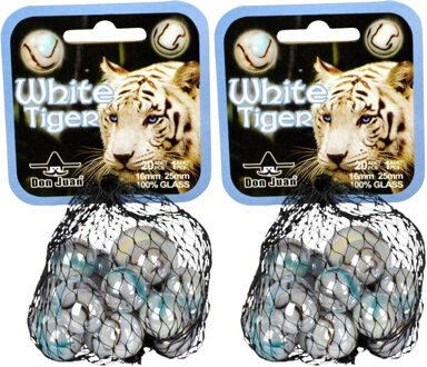 Don Juan Witte tijger kleintje knikkers 42 stuks Multikleur