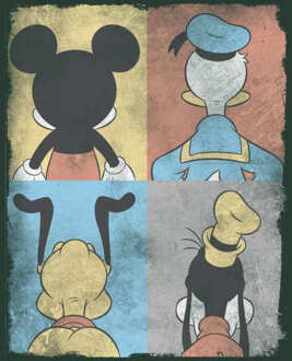 Donald Duck Mickey Mouse Pluto Goofy Tiles Men's T-Shirt - Green - L - Groen