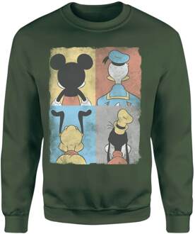 Donald Duck Mickey Mouse Pluto Goofy Tiles Sweatshirt - Green - S - Groen