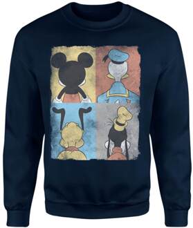 Donald Duck Mickey Mouse Pluto Goofy Tiles Sweatshirt - Navy - L - Navy blauw